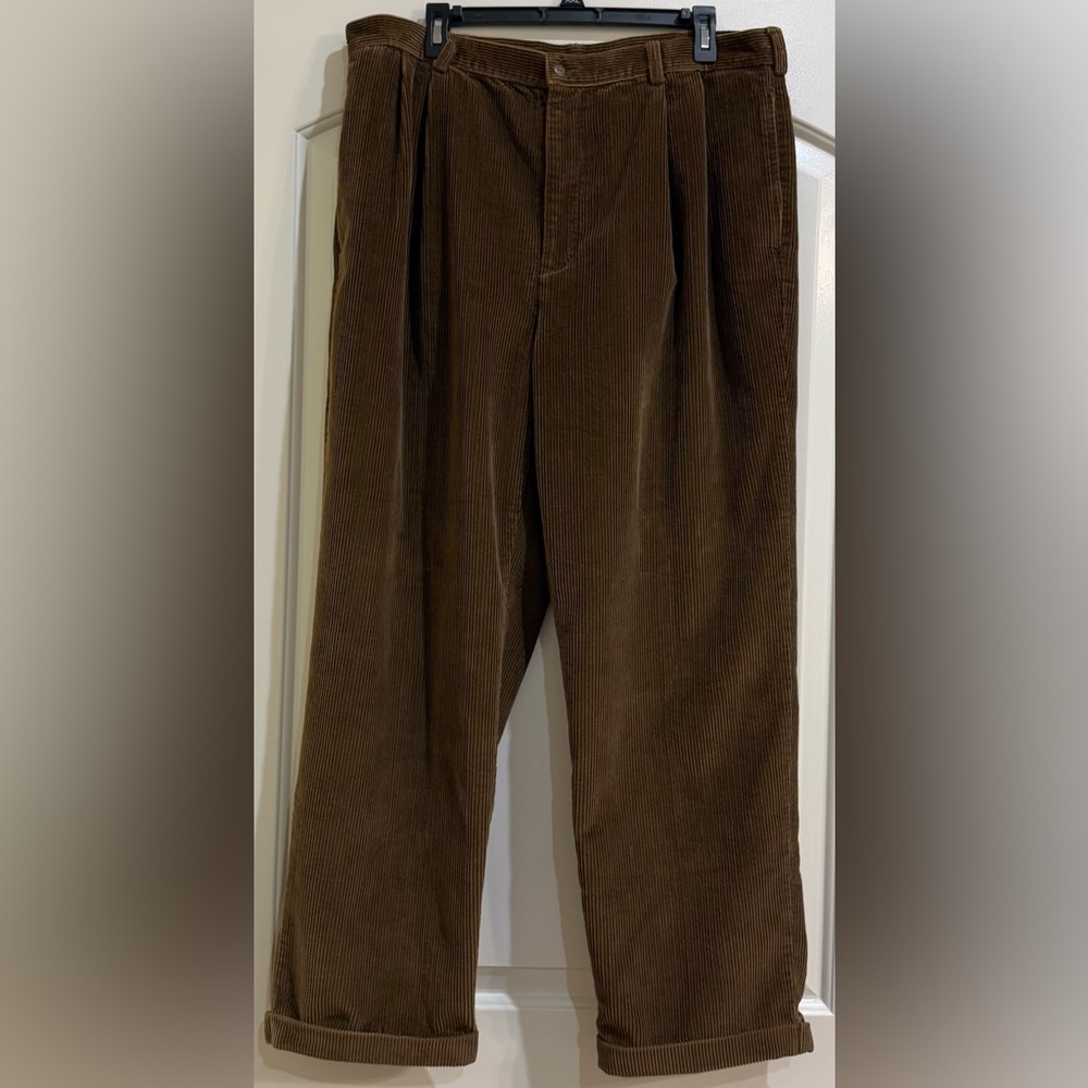 Men's Brown Corduroy Cuffed Hem Pant38/30